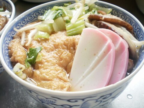 もやしで糖質制限のきつねうどん